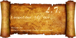 Leopolder Tódor névjegykártya